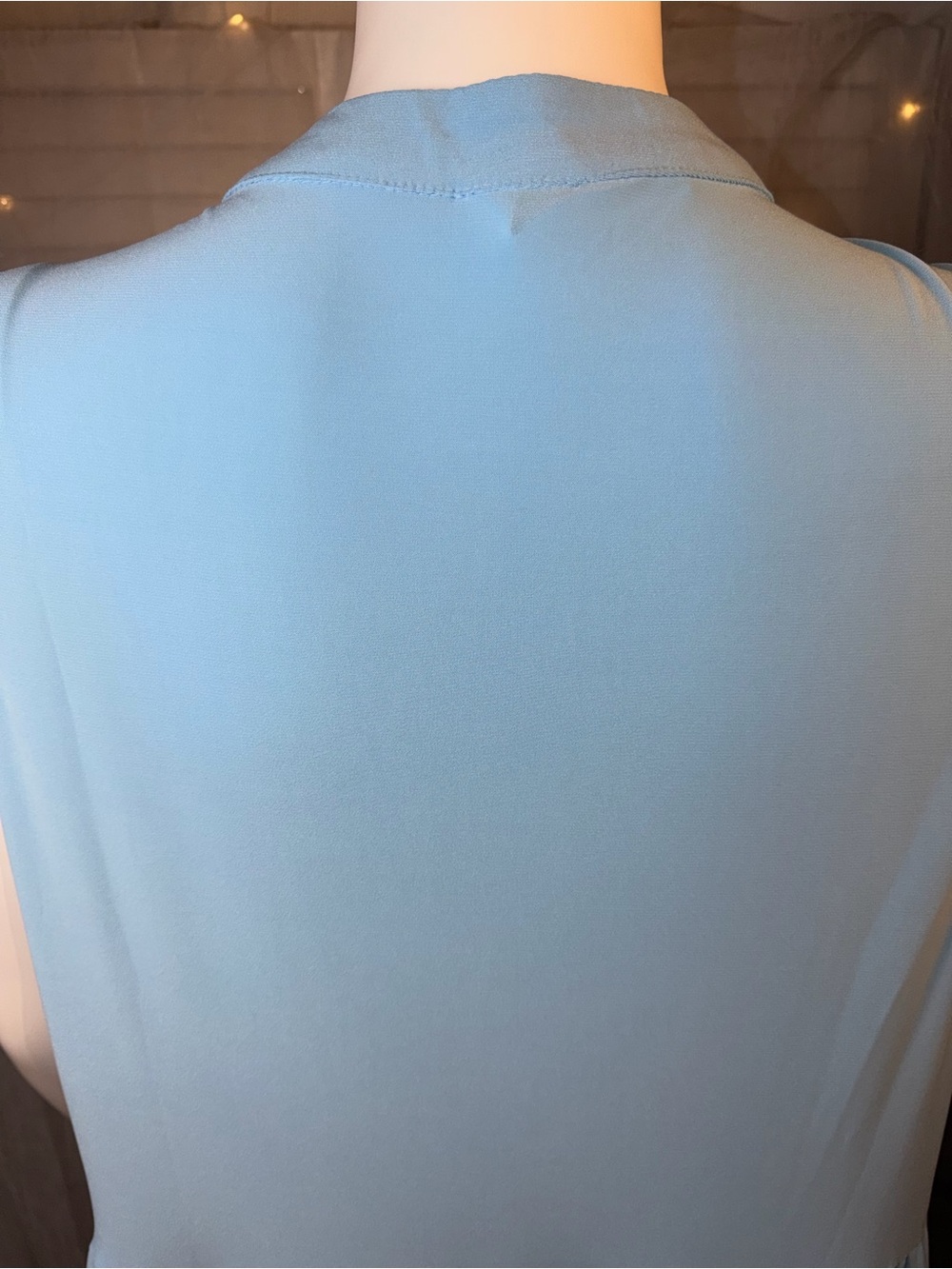 Dear Scarlett Sleeveless Light Blue Tiered V-Neck Dress w/pockets - Picture 8 of 12